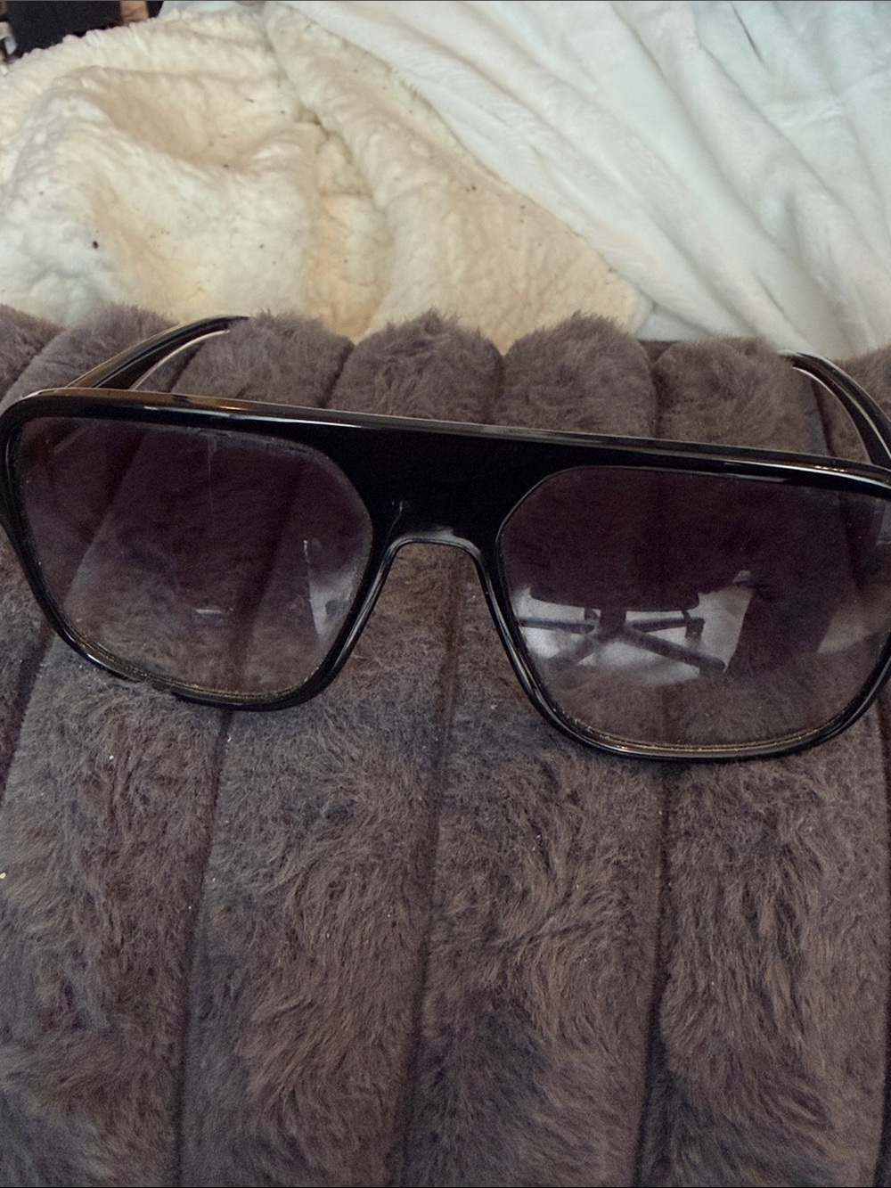 Dolce & Gabbana Black Oversized Shield Sunglasses